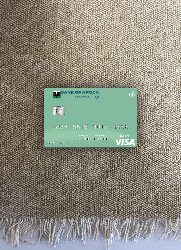 Download Madagascar Bank of Africa visa debit card photolook front Photoshop template